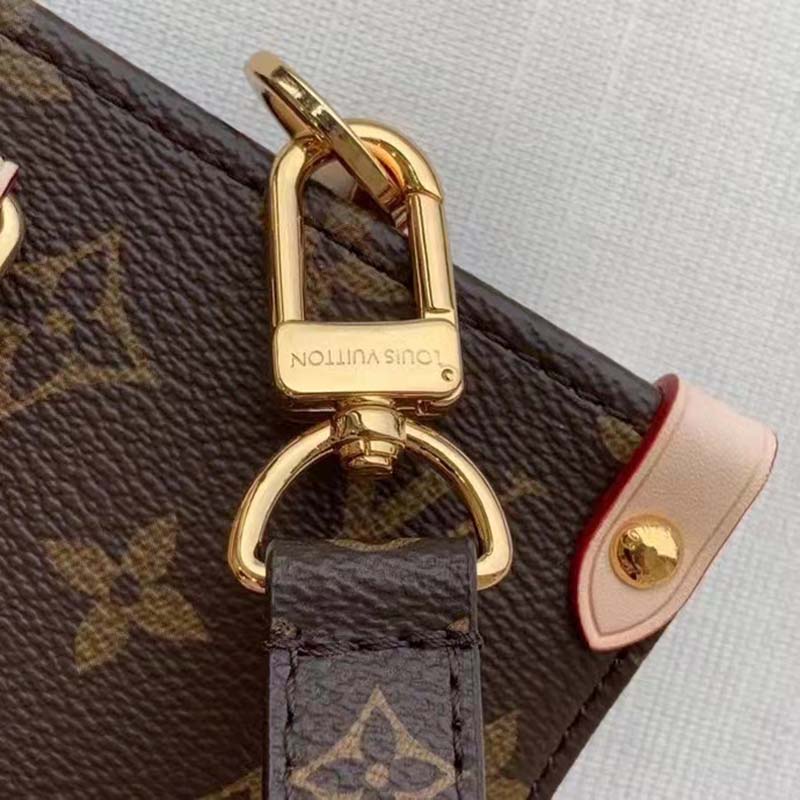 Louis Vuitton Unisex Sac Plat MM Handbag Monogram Coated Canvas Textile Lining