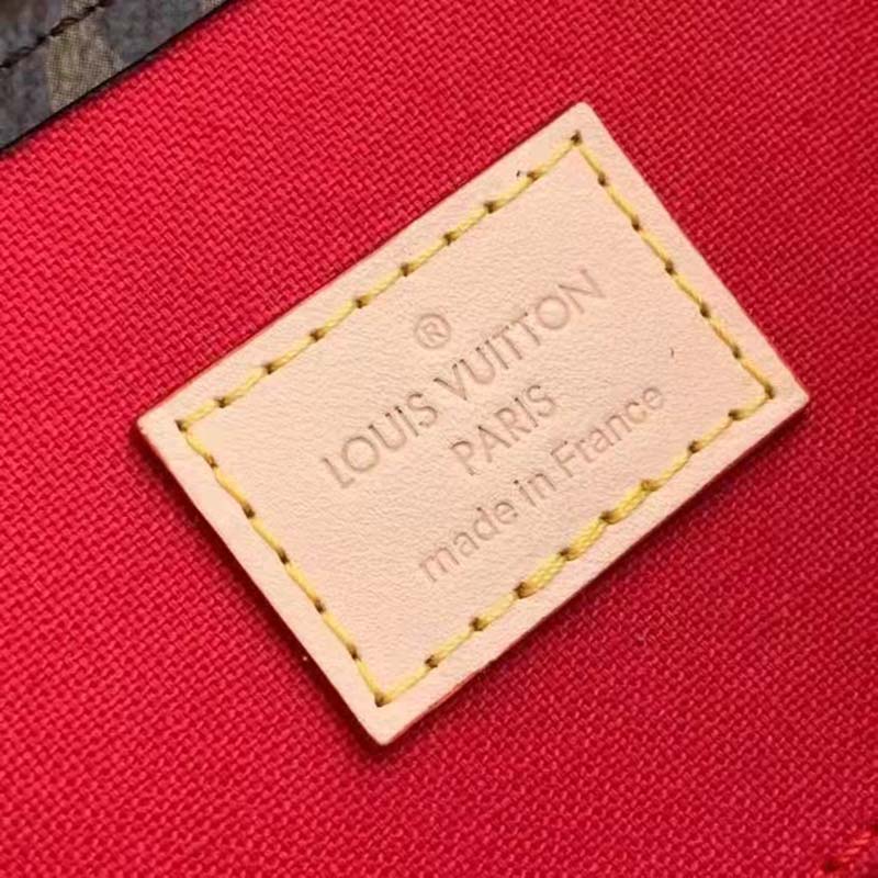 Louis Vuitton Unisex Sac Plat MM Handbag Monogram Coated Canvas Textile Lining