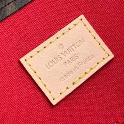 Louis Vuitton Unisex Sac Plat MM Handbag Monogram Coated Canvas Textile Lining