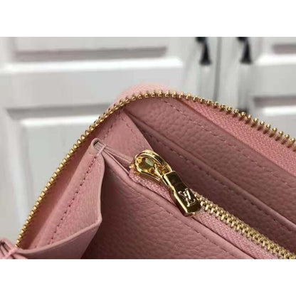 Louis Vuitton Unisex Zippy Wallet Pink Monogram Empreinte Embroidered Cowhide Leather