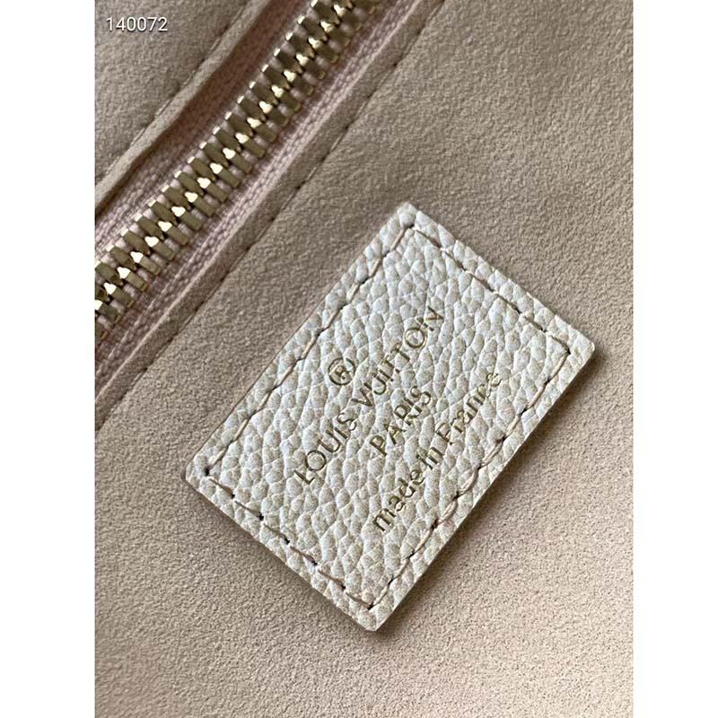 Louis Vuitton Women LV Neverfull MM Carryall Tote Beige Sprayed Embossed Grained Cowhide