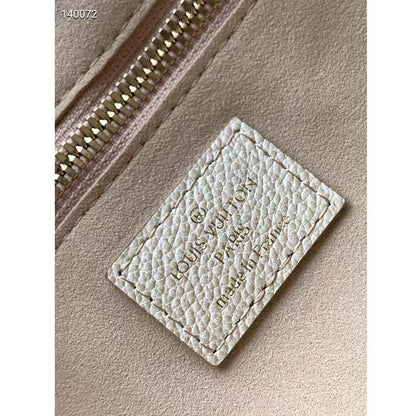 Louis Vuitton Women LV Neverfull MM Carryall Tote Beige Sprayed Embossed Grained Cowhide