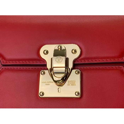 Louis Vuitton Women LV Orsay MM Handbag Red Cowhide Leather Flap Closure N-Lock