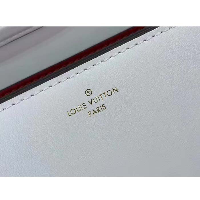 Louis Vuitton Women LV Orsay MM Handbag White Cowhide Leather Flap Closure N-Lock