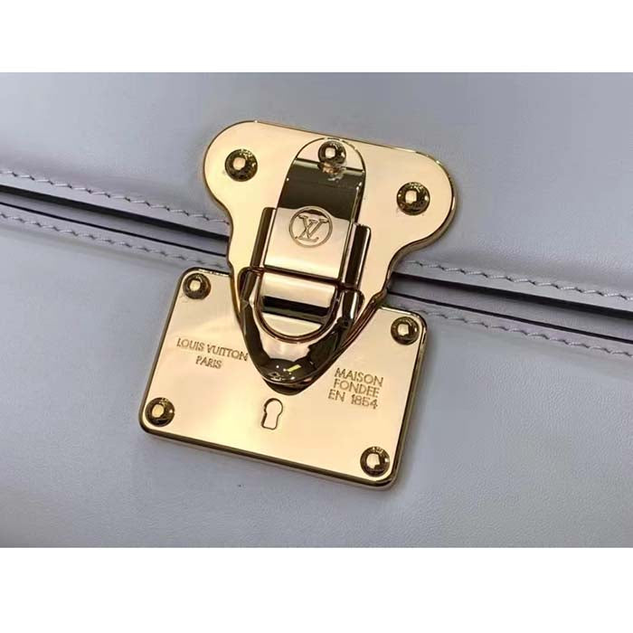 Louis Vuitton Women LV Orsay MM Handbag White Cowhide Leather Flap Closure N-Lock
