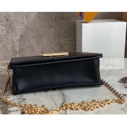 Louis Vuitton Women LV Twist Belt Chain Pouch Black Epi Grained Cowhide Leather