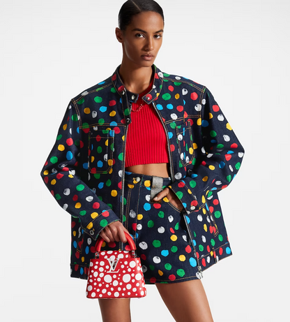 Louis Vuitton Women LV x YK Capucines Mini Red Taurillon Bull Calf Leather Infinity Dots Print