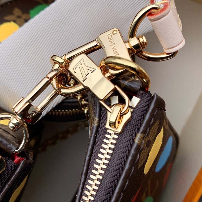 Louis Vuitton Women LV x YK Multi Pochette Accessoires Monogram Coated Canvas 3D Painted Dots