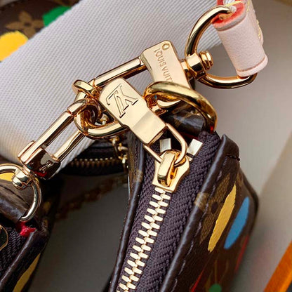 Louis Vuitton Women LV x YK Multi Pochette Accessoires Monogram Coated Canvas 3D Painted Dots