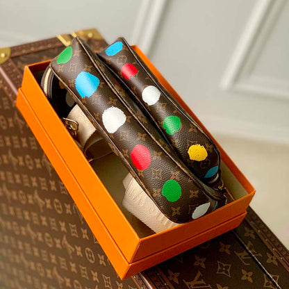 Louis Vuitton Women LV x YK Multi Pochette Accessoires Monogram Coated Canvas 3D Painted Dots