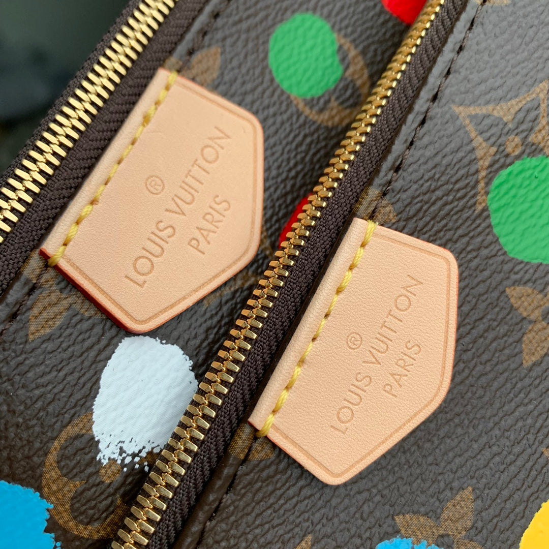 Louis Vuitton Women LV x YK Multi Pochette Accessoires Monogram Coated Canvas 3D Painted Dots