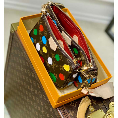 Louis Vuitton Women LV x YK Multi Pochette Accessoires Monogram Coated Canvas 3D Painted Dots