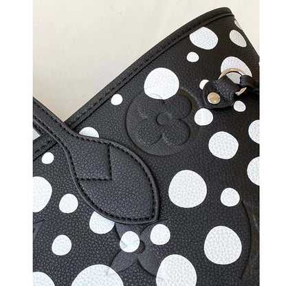 Louis Vuitton Women LVxYK Neverfull MM Tote Black White Embossed Grained Monogram Empreinte Cowhide