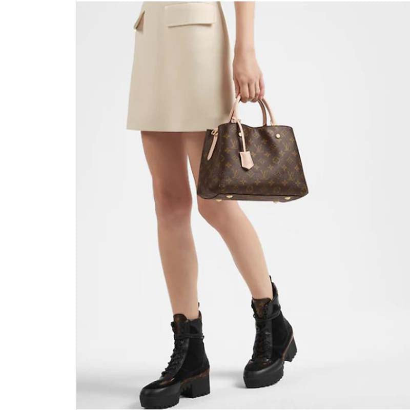 Louis Vuitton Women Montaigne BB Handbag Monogram Canvas Natural Cowhide Leather