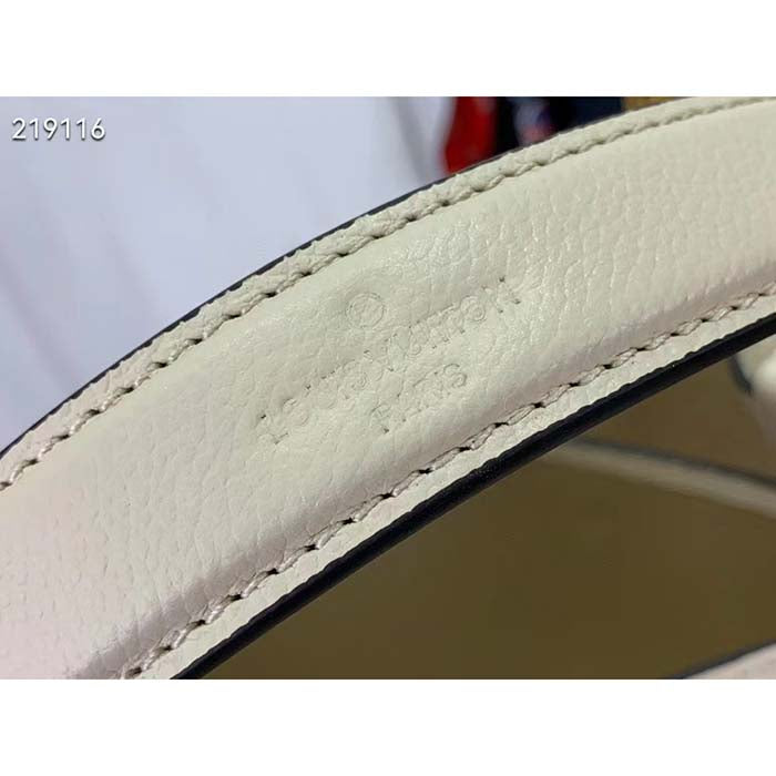 Louis Vuitton Women NeoNoé MM Bucket Bag Crème Beige Embossed Grained Cowhide Leather