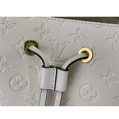 Louis Vuitton Women NeoNoé MM Bucket Bag Crème Beige Embossed Grained Cowhide Leather