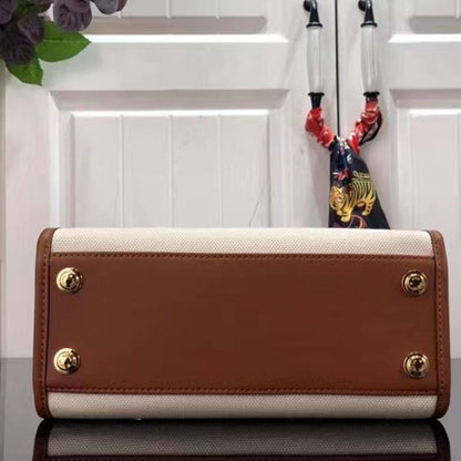 Louis Vuitton Women On My Side PM Tote Bag Brown Canvas Smooth Cowhide