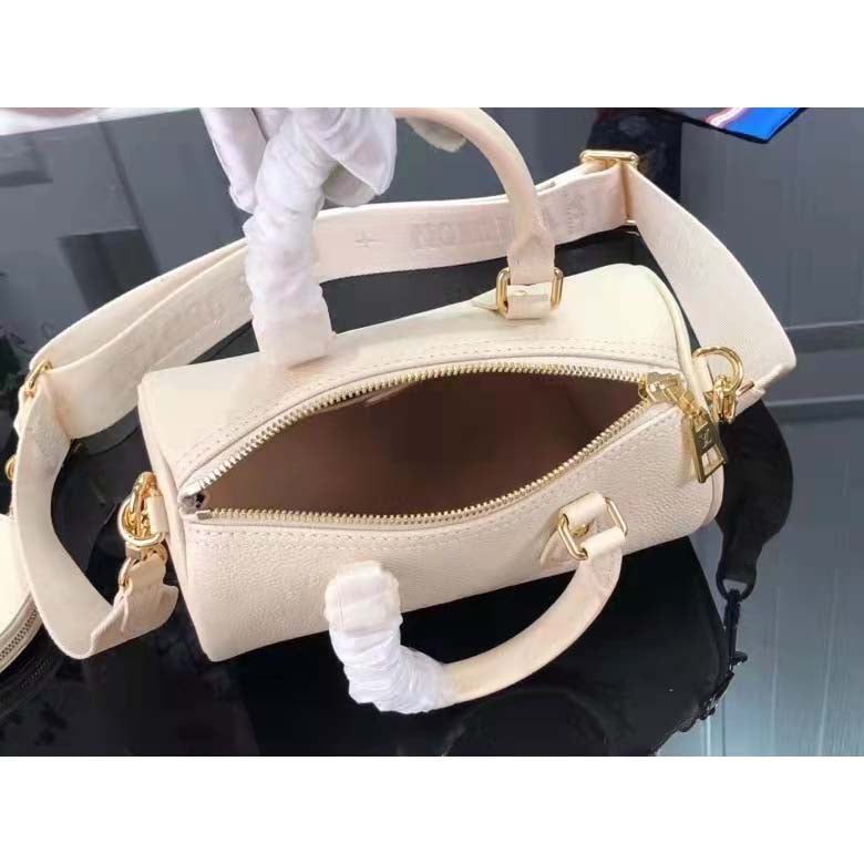 Louis Vuitton Women Papillon BB Bag Crème Beige Embossed Supple Grained Cowhide
