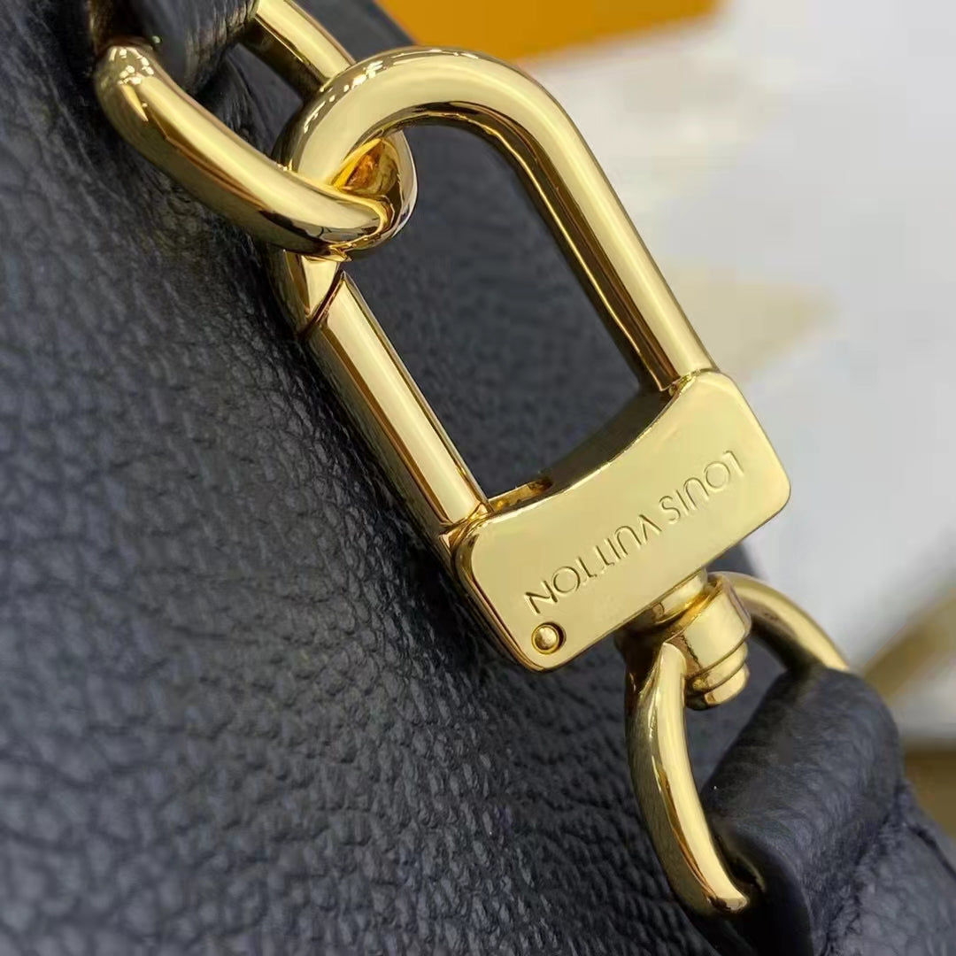 Louis Vuitton Women Papillon BB Black Beige Embossed Supple Grained Cowhide Leather