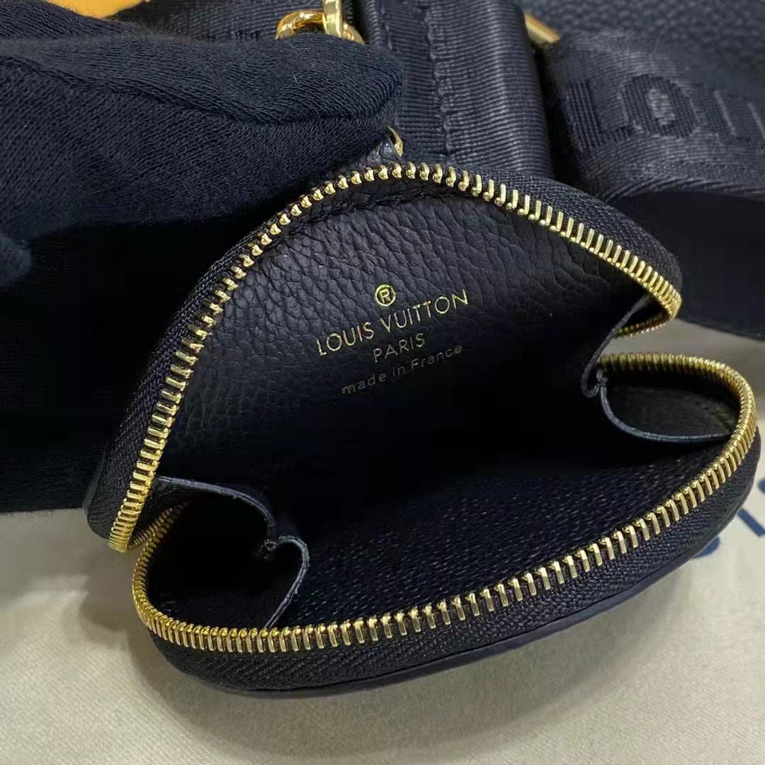 Louis Vuitton Women Papillon BB Black Beige Embossed Supple Grained Cowhide Leather