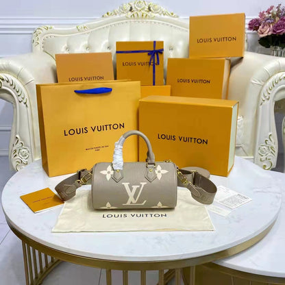 Louis Vuitton Women Papillon BB Dove Cream Embossed Supple Grained Cowhide Leather