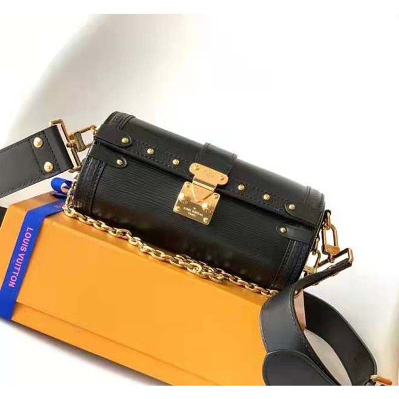 Louis Vuitton Women Papillon Trunk Handbag Black Epi Cowhide Leather
