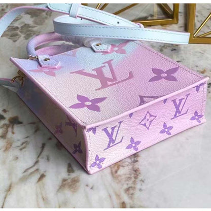 Louis Vuitton Women Petit Sac Plat Sunrise Pastel Monogram Coated Canvas Cowhide