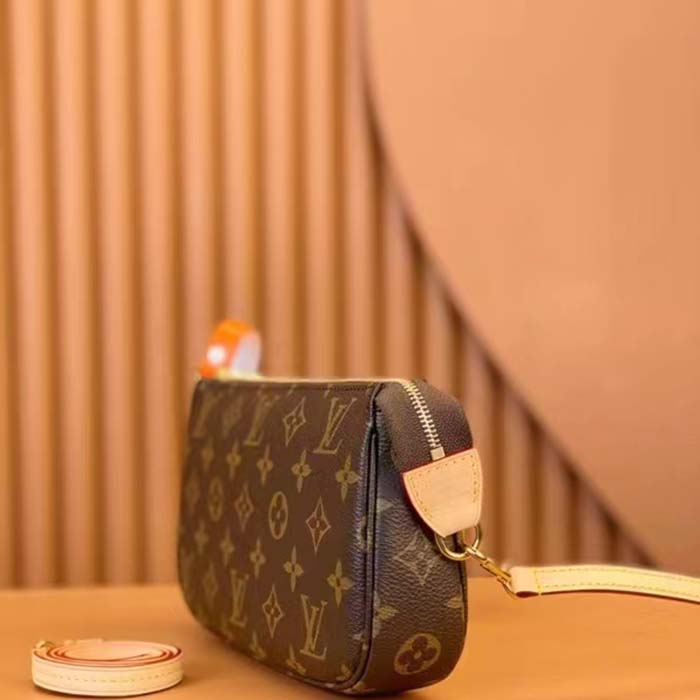 Louis Vuitton Women Pochette Accessoires Natural Cowhide Leather Trimmings Zipper Closure