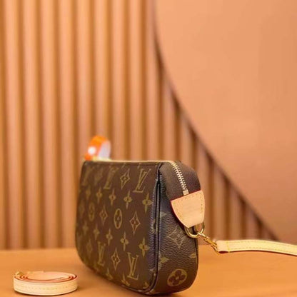 Louis Vuitton Women Pochette Accessoires Natural Cowhide Leather Trimmings Zipper Closure