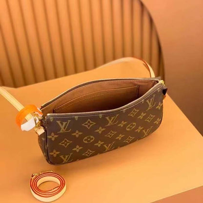 Louis Vuitton Women Pochette Accessoires Natural Cowhide Leather Trimmings Zipper Closure