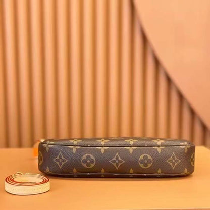 Louis Vuitton Women Pochette Accessoires Natural Cowhide Leather Trimmings Zipper Closure