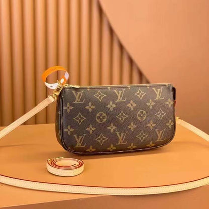 Louis Vuitton Women Pochette Accessoires Natural Cowhide Leather Trimmings Zipper Closure