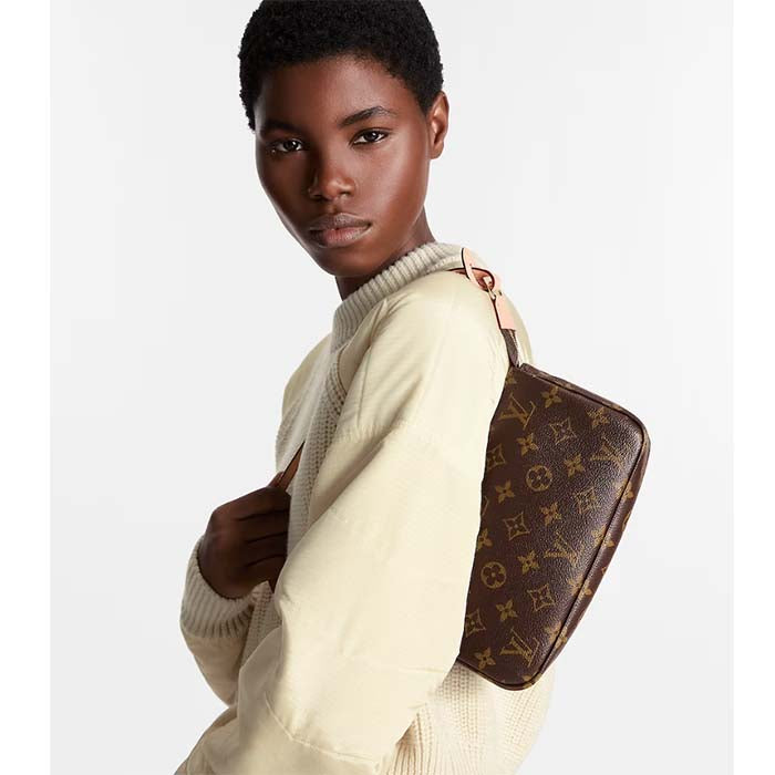 Louis Vuitton Women Pochette Accessoires Natural Cowhide Leather Trimmings Zipper Closure