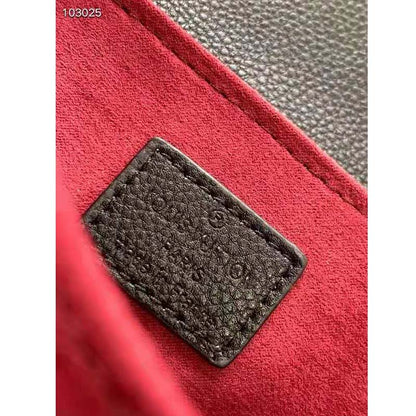 Louis Vuitton Women Pochette Metis Black Beige Embossed Grained Cowhide Leather
