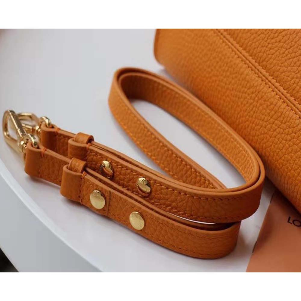 Louis Vuitton Women Twist One Handle PM Handbag in Taurillon Leather-Brown