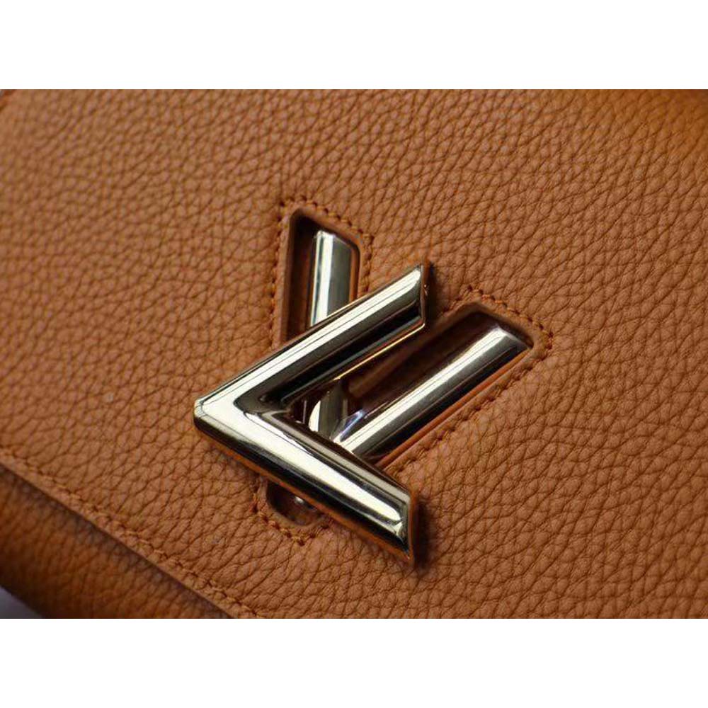 Louis Vuitton Women Twist One Handle PM Handbag in Taurillon Leather-Brown