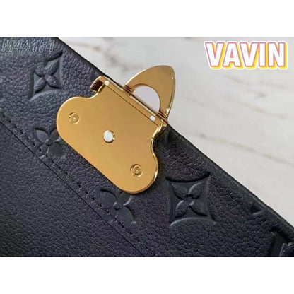 Louis Vuitton Women Vavin PM Handbag Black Embossed Supple Grained Cowhide Leather