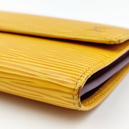 LOUIS VUITTON long wallet in yellow epi leather