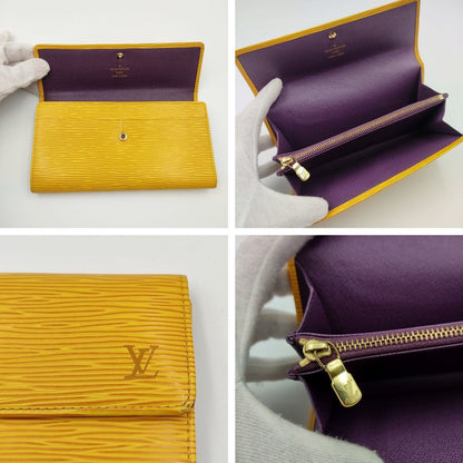 LOUIS VUITTON long wallet in yellow epi leather