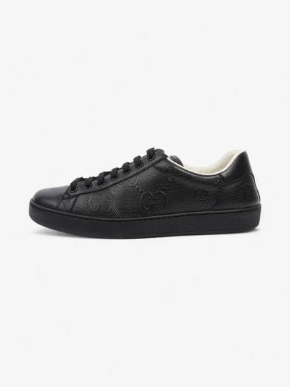 Gucci GG Ace Embossed Trainers Black Leather EU 41 UK 7