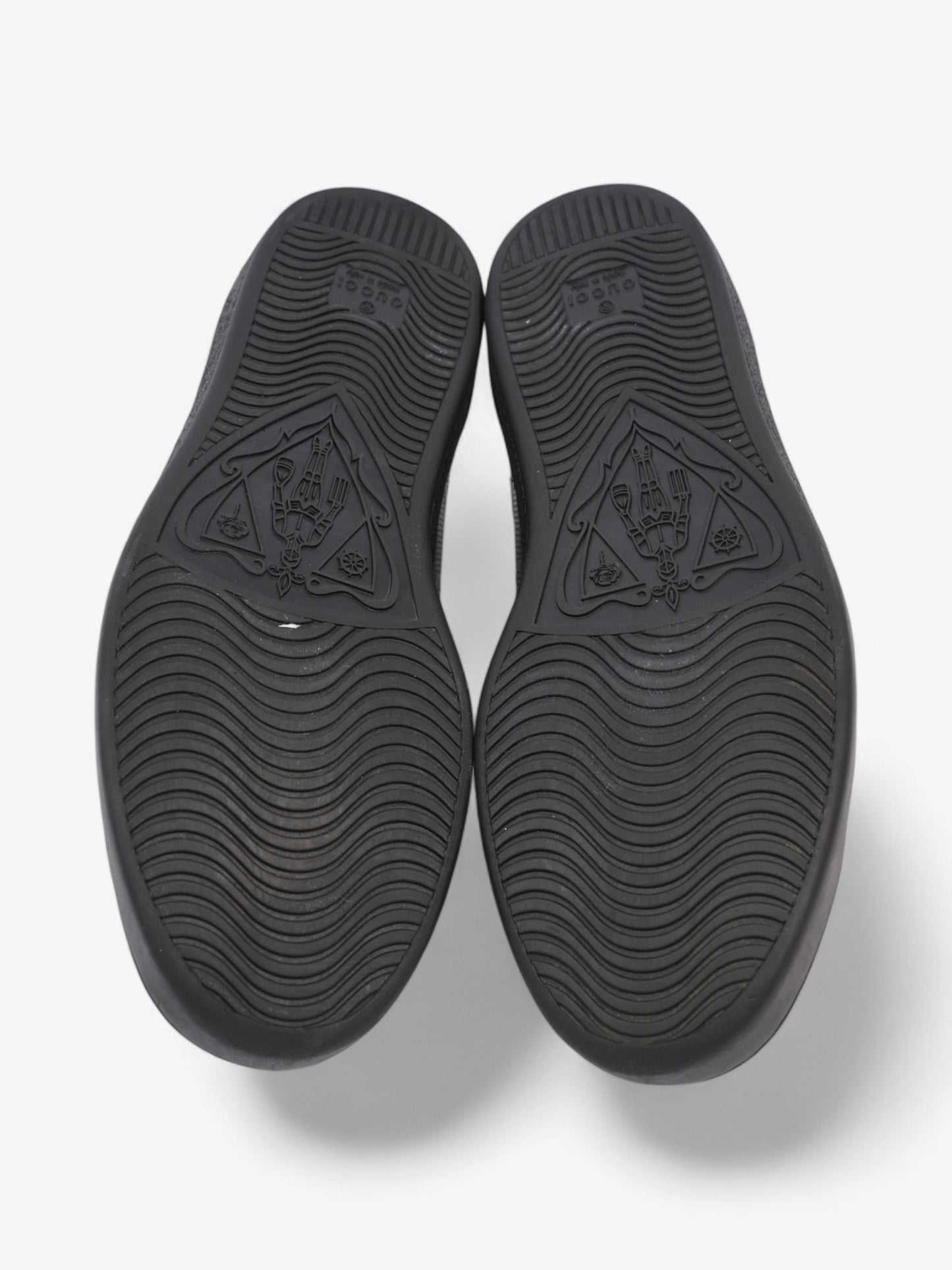 Gucci GG Ace Embossed Trainers Black Leather EU 41 UK 7