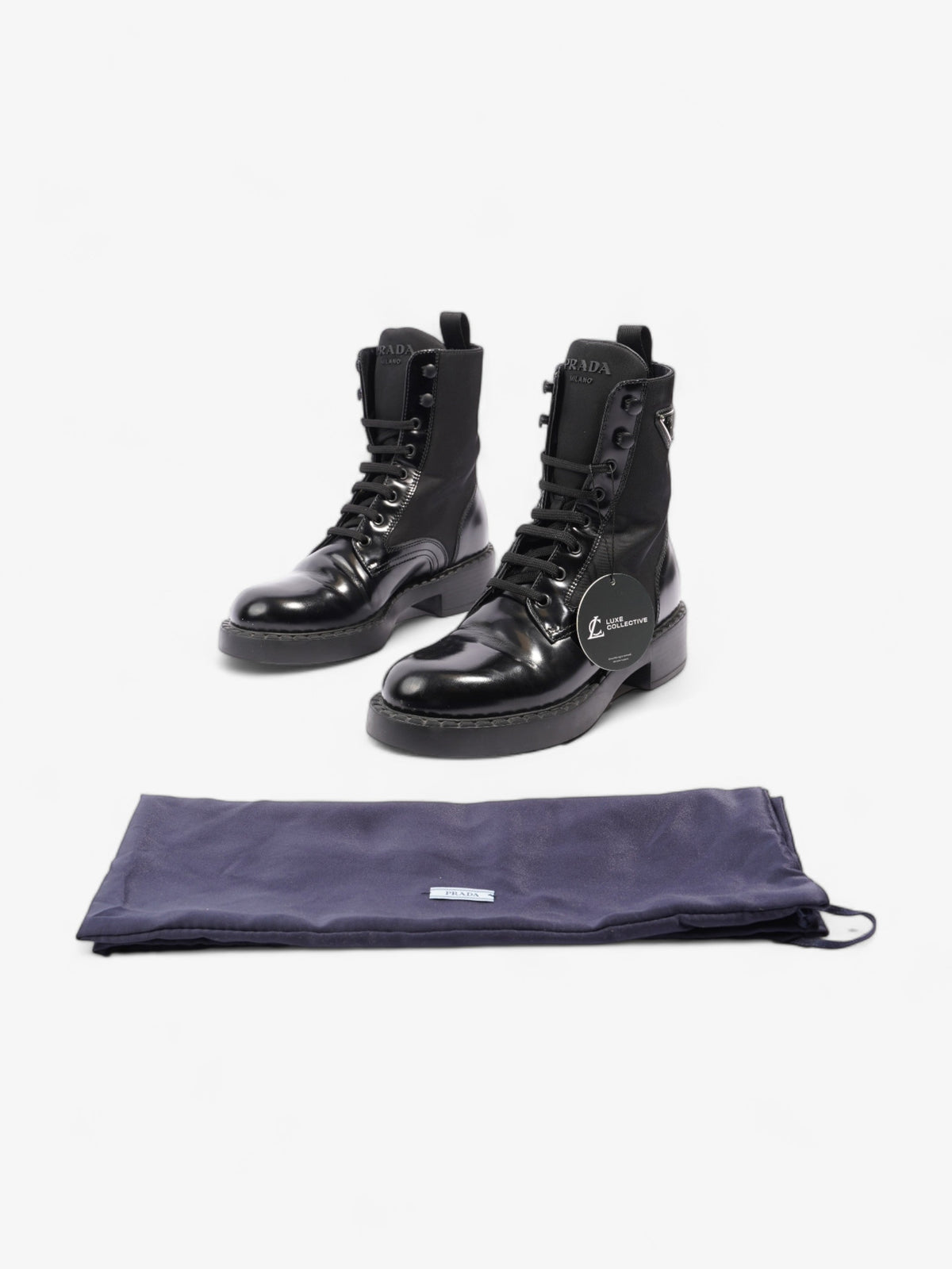 Prada Brushed-leather and Re-Nylon Boots Black Re Nylon EU 38 UK 5