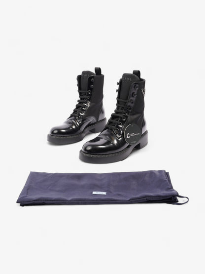 Prada Brushed-leather and Re-Nylon Boots Black Re Nylon EU 38 UK 5