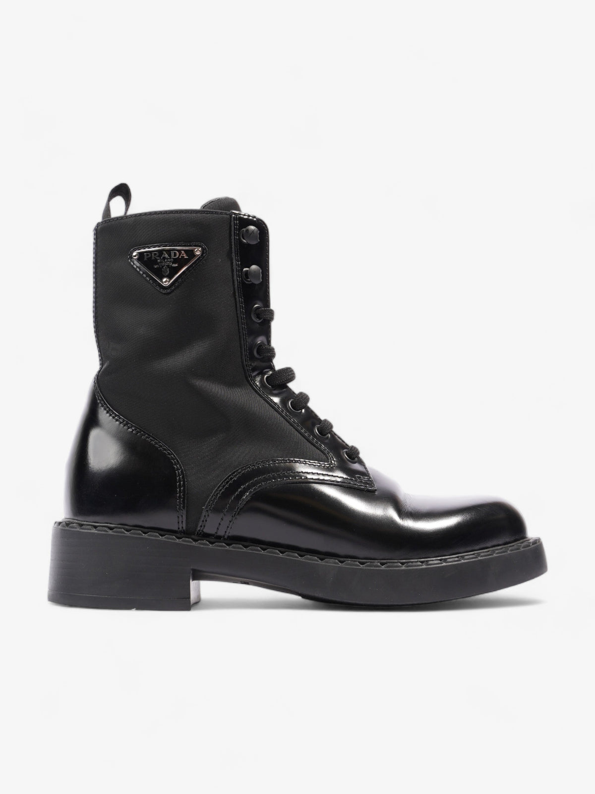 Prada Brushed-leather and Re-Nylon Boots Black Re Nylon EU 38 UK 5