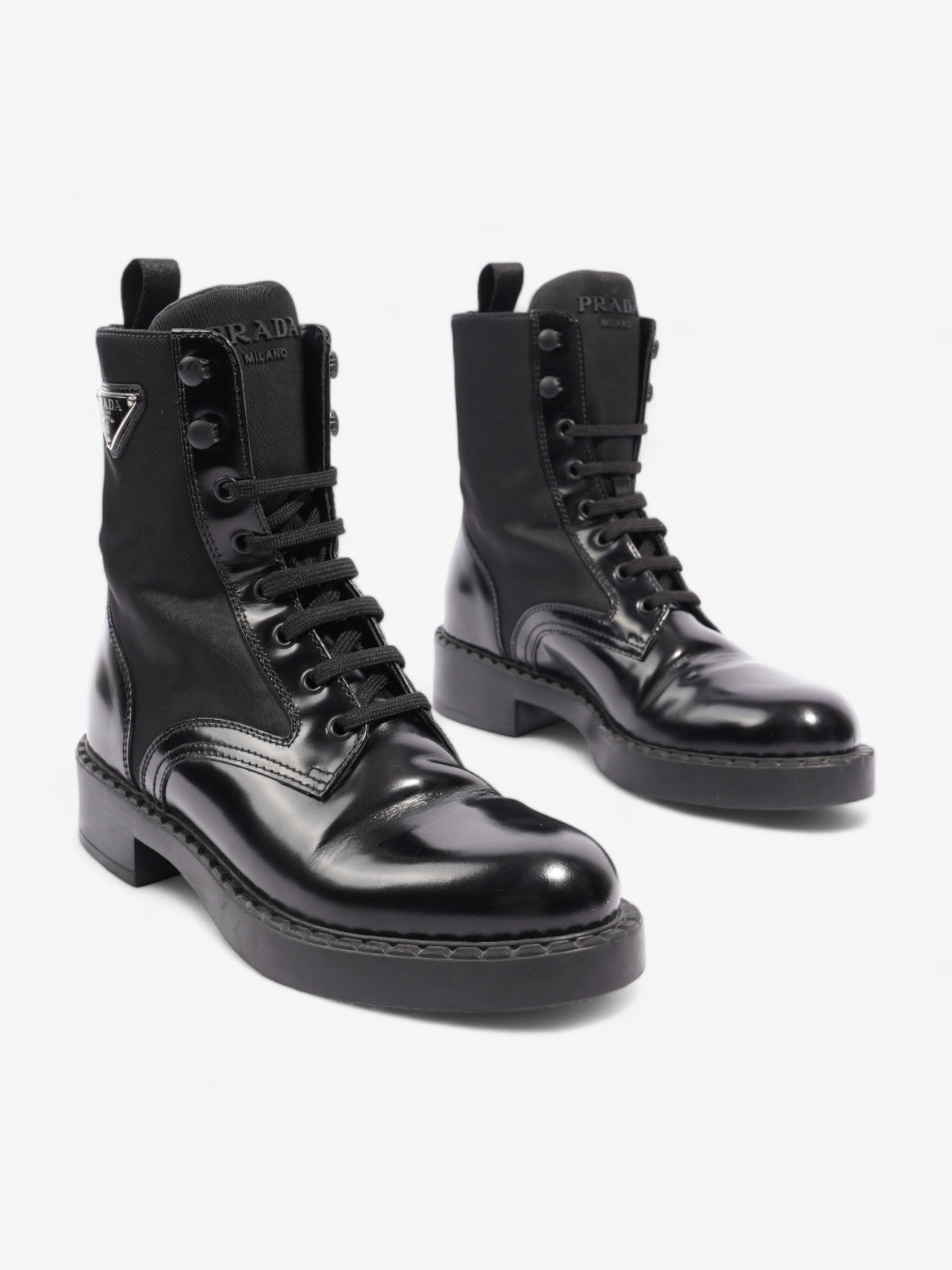 Prada Brushed-leather and Re-Nylon Boots Black Re Nylon EU 38 UK 5