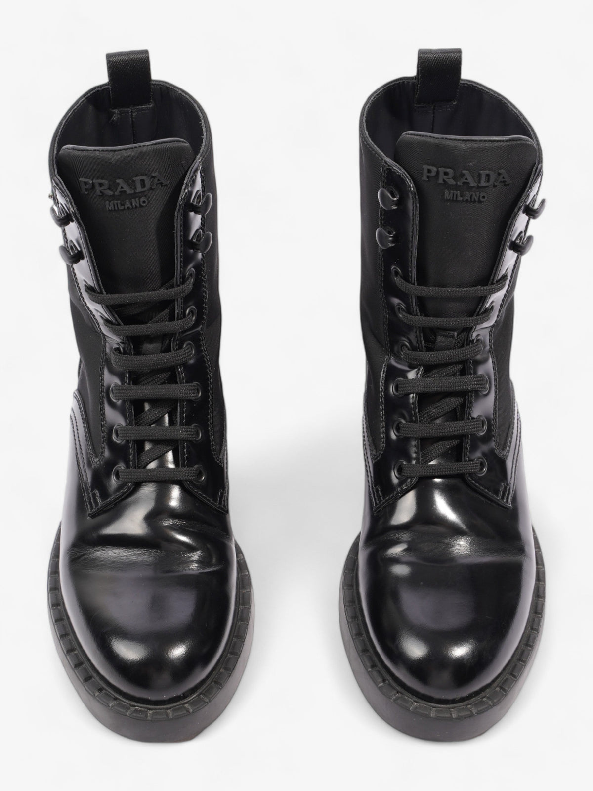 Prada Brushed-leather and Re-Nylon Boots Black Re Nylon EU 38 UK 5