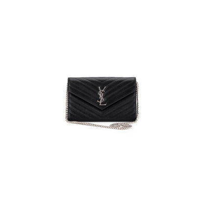 Saint Laurent Monogram Chain Wallet Black