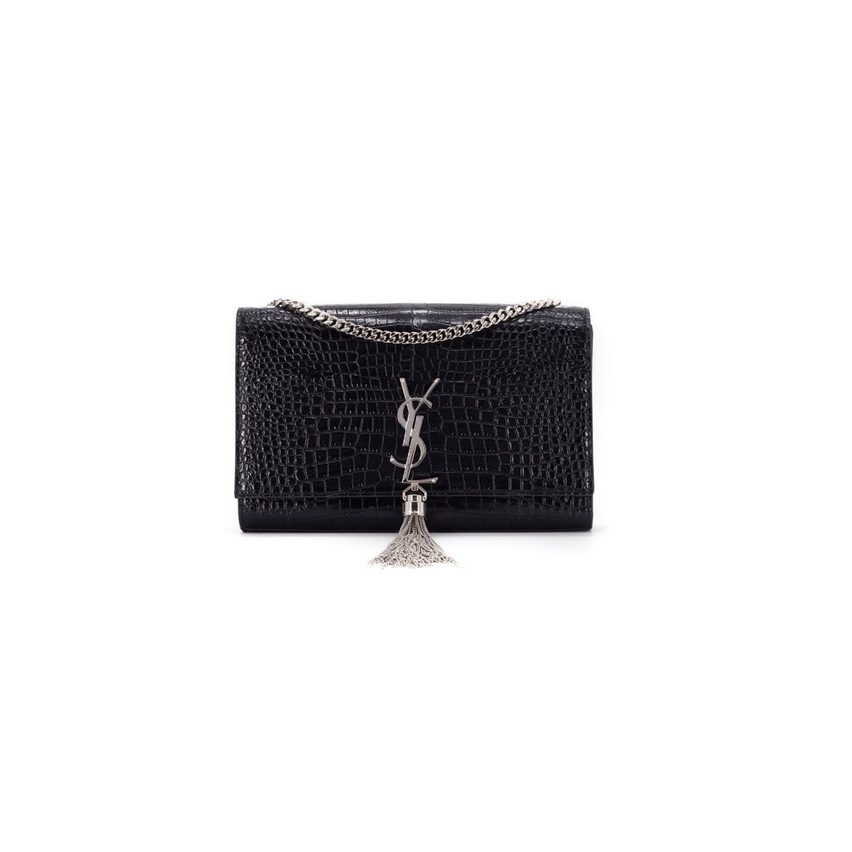 Saint Laurent Medium Croc Kate Black