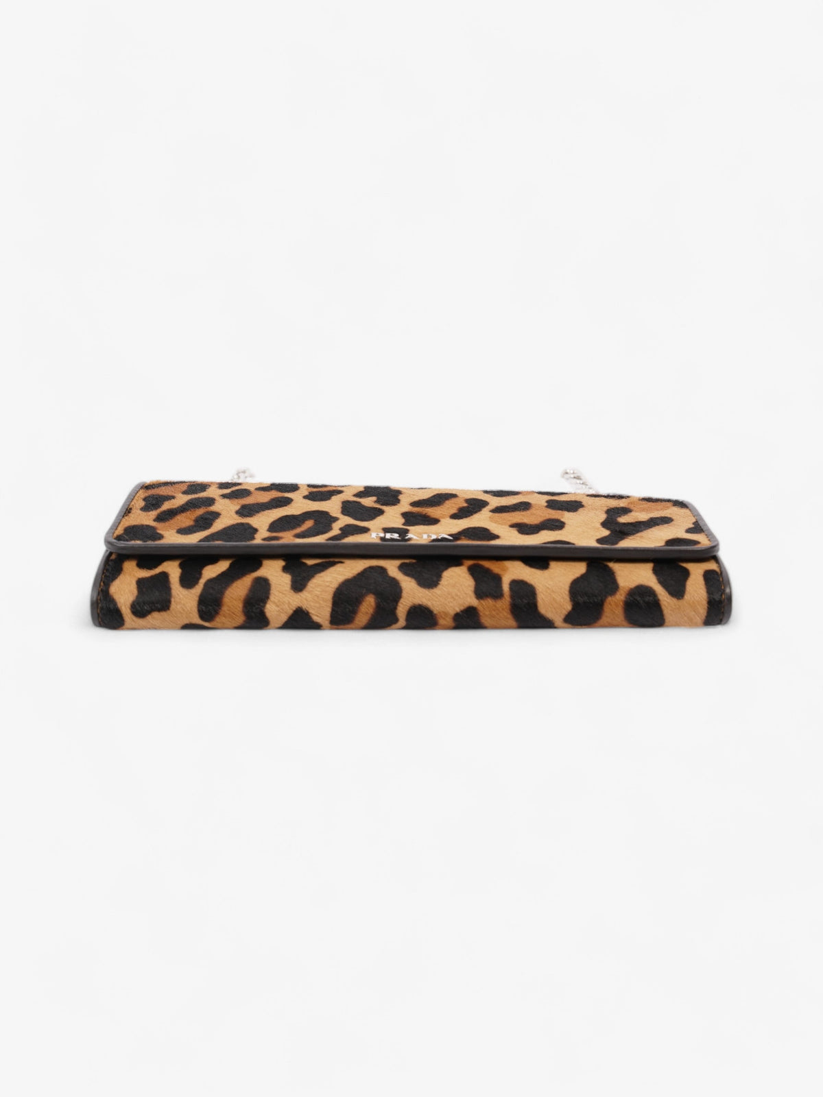 Prada Wallet On Chain Leopard Print / Dark Brown Calf Hair