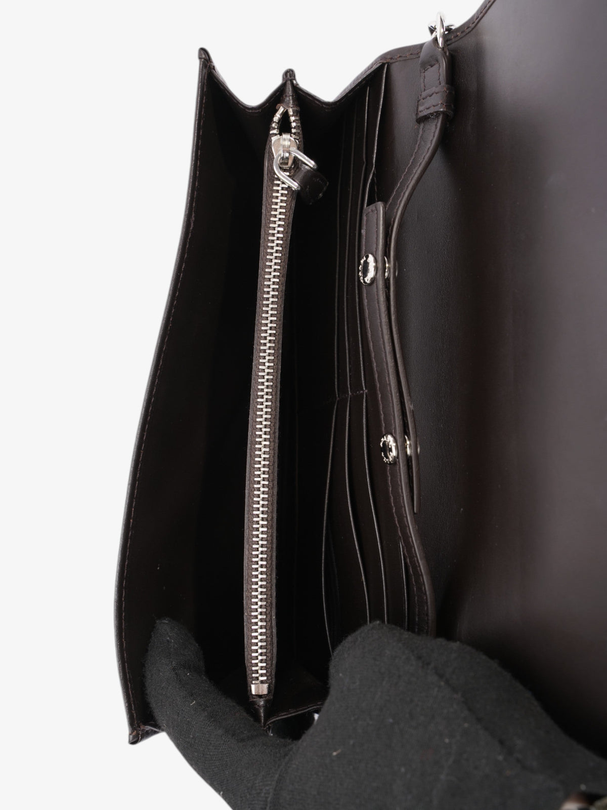 Prada Wallet On Chain Leopard Print / Dark Brown Calf Hair
